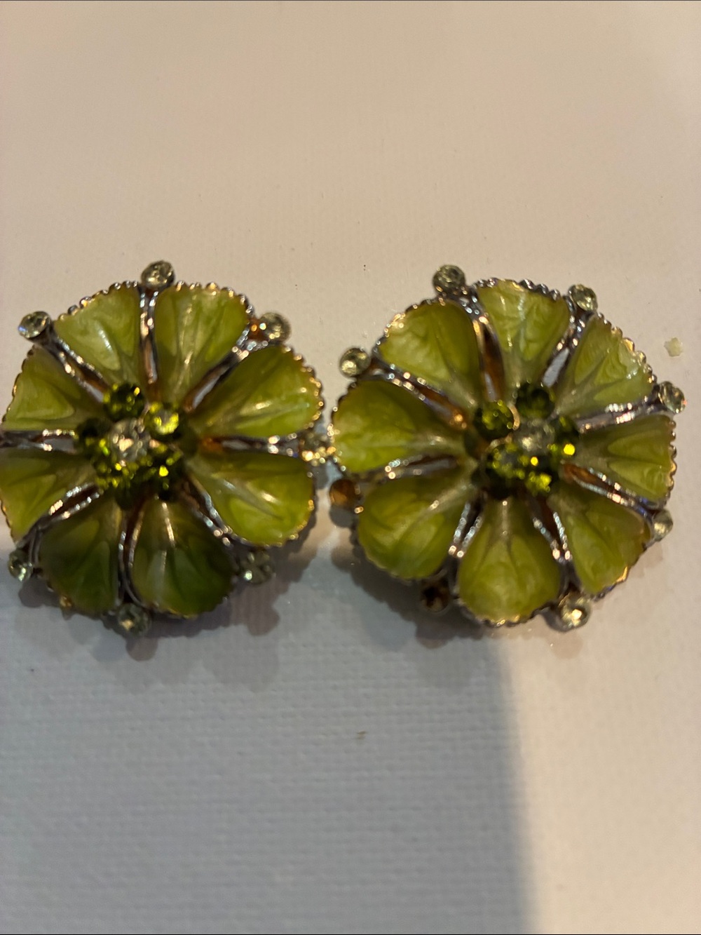 Women’s Floral Clip-On Earrings in Lime Green - Unbranded